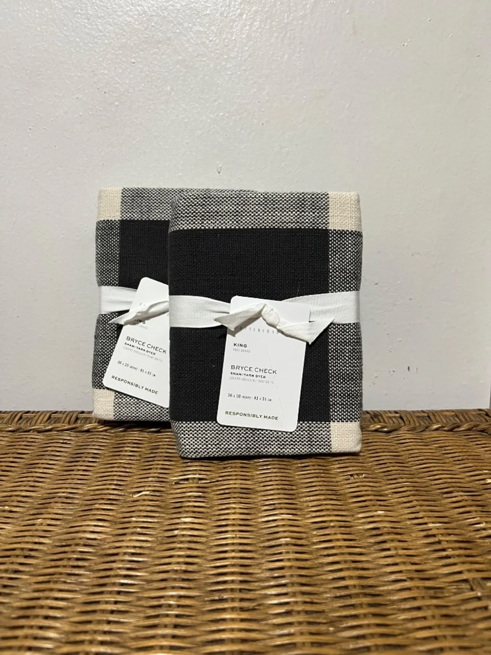 Pottery Barn.  Bryce Check Yarned Dyed King Duvet & King Shams.